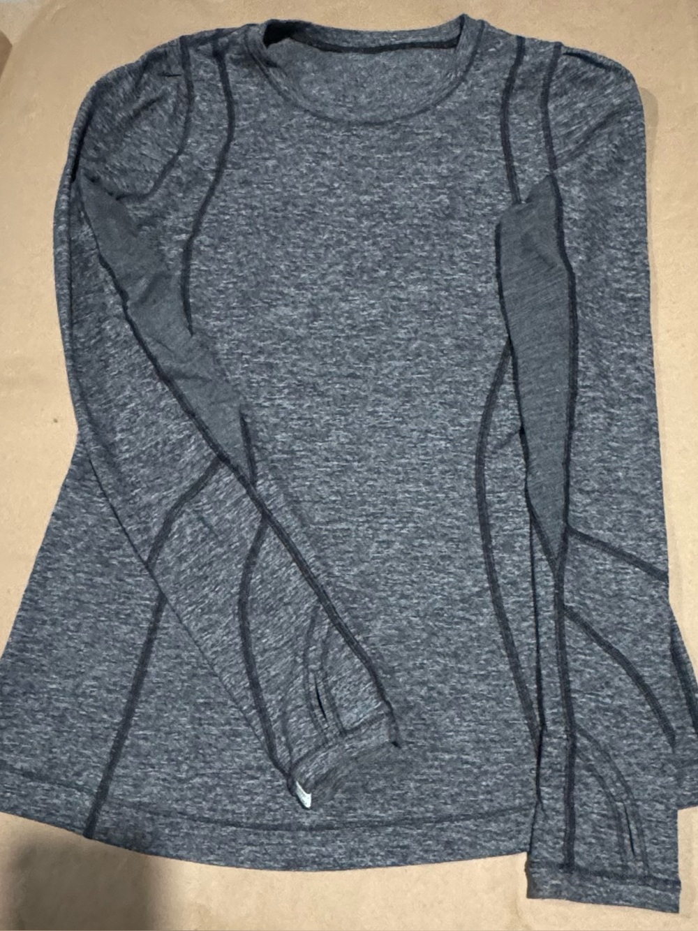Lululemon Swiftly Tech Long Sleeve Crew Charcoal Grey Black Size 10 EUC